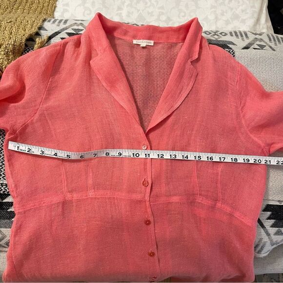 Eileen Fisher Coral Button Front Linen
Shirt/Dress Sz-M - Picture 7 of 9